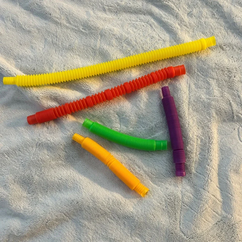 5pc Pop Tube Sensory Fidget Toys Set Colorful Stretch Bendable Tactile Tubes‎